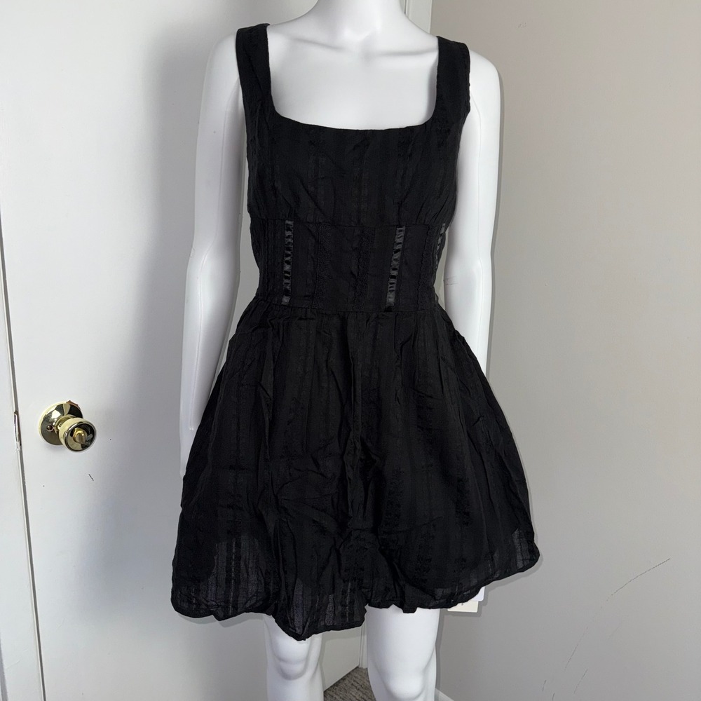 Commense Sleeveless Mini‎ Dress Corset Style Square Neck Party Cocktail Black L - Picture 3 of 15